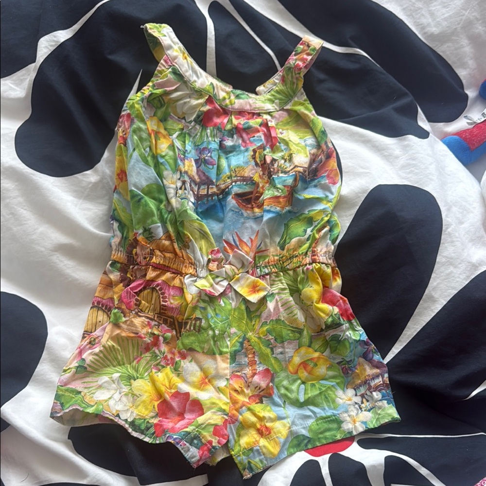 Mayoral Tropical Floral Print Romper